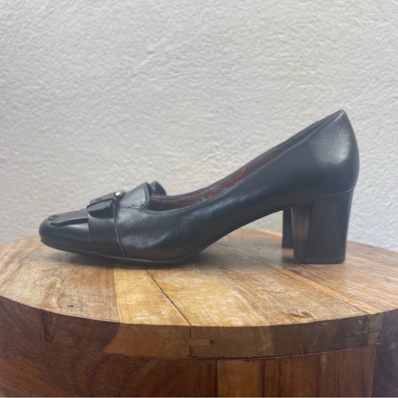 Etienne Aigner l 9M Madge Leather Buckle Classic Conservative Career Block Heels - Picture 5 of 15